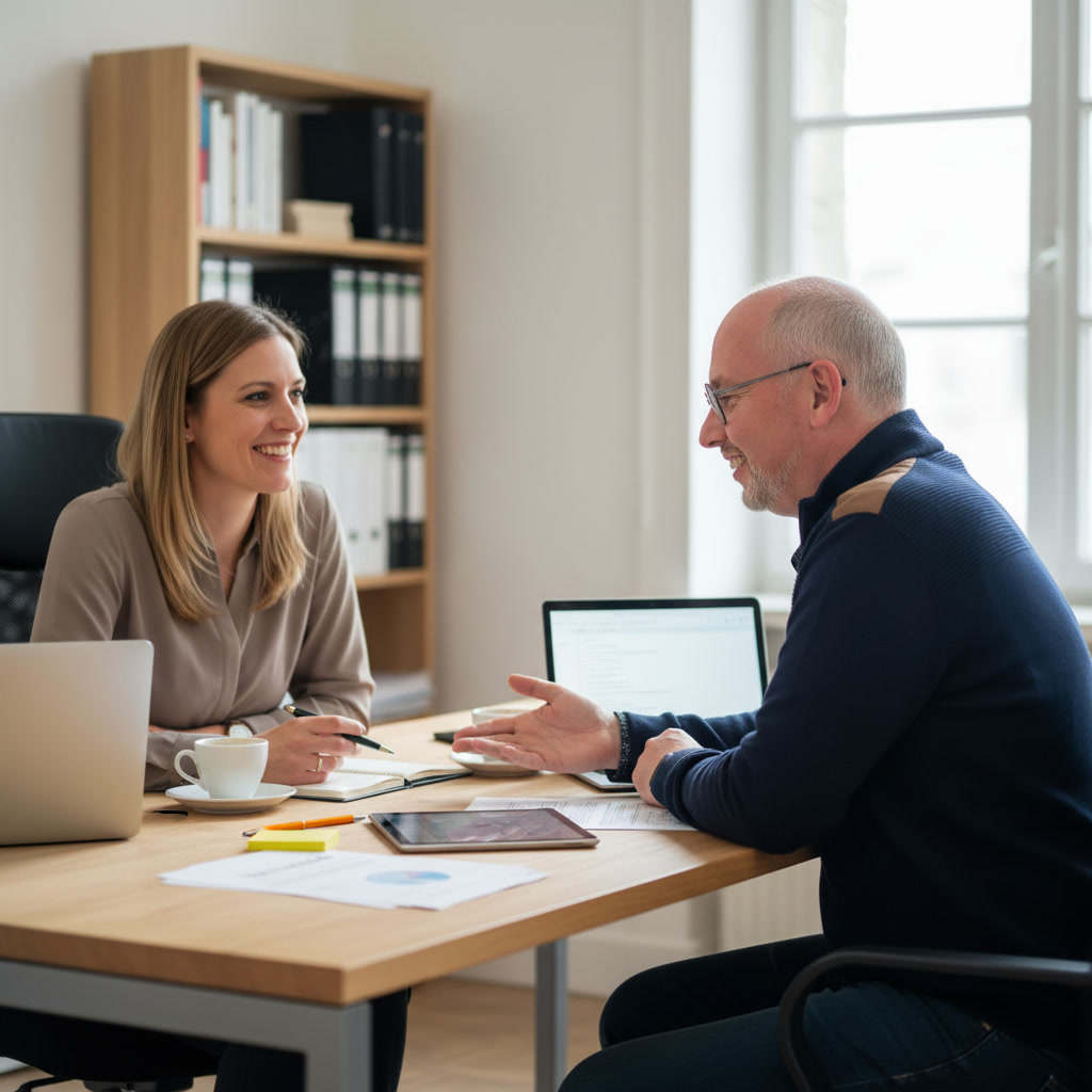 Consultant TIC15 en réunion avec cliente PME